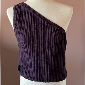 Free People FP Beach One Shoulder Top cotton/linen blend sz L